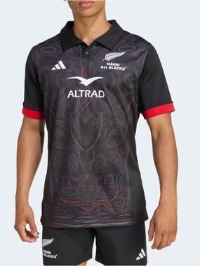 NWT Official Māori All Blacks Rugby Jersey x Adidas in Black